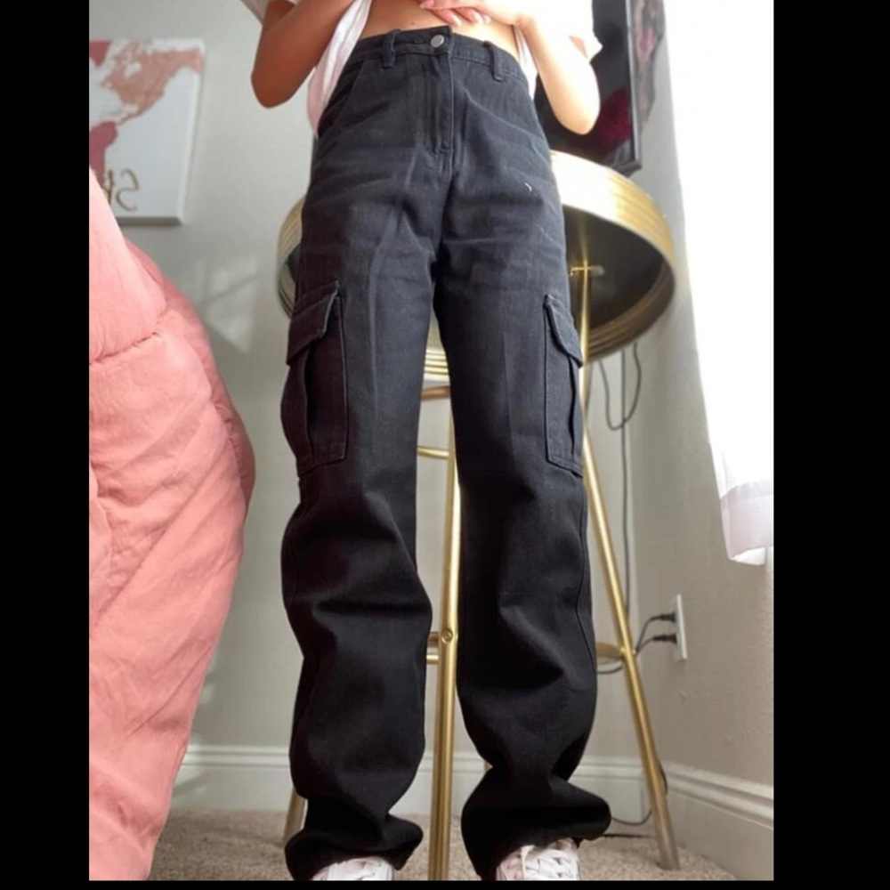Black Cargo Jeans